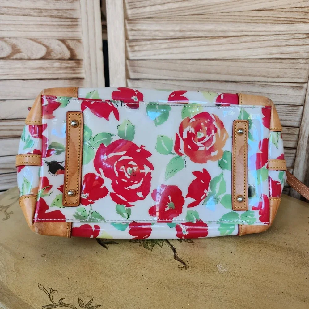 Dooney & Bourke Rose Garden Floral Satchel Bag Handbag Purse Feminine Girl Era